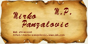 Mirko Panzalović vizit kartica